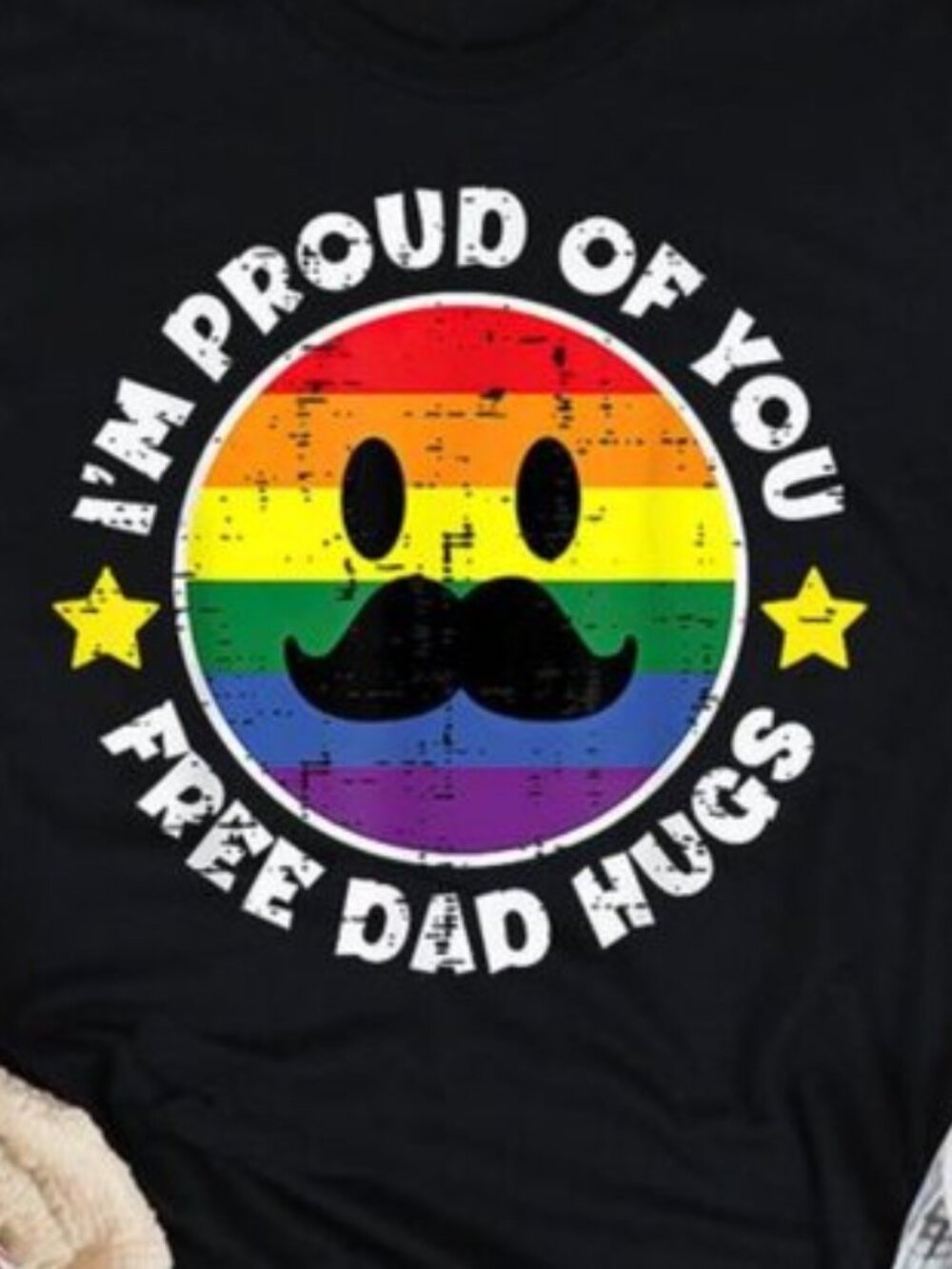 LGBT Shirt, Proud Of You Free Dad Hugs Funny Shirt - Picture 2 of 3